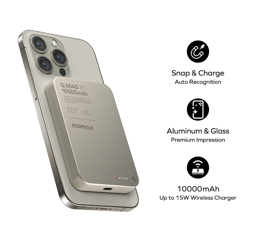 Q.Mag X1 Magnetic Wireless Power Bank 10000mAh - Gen 2