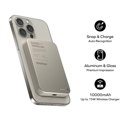 Q.Mag X1 Magnetic Wireless Power Bank 10000mAh - Gen 2