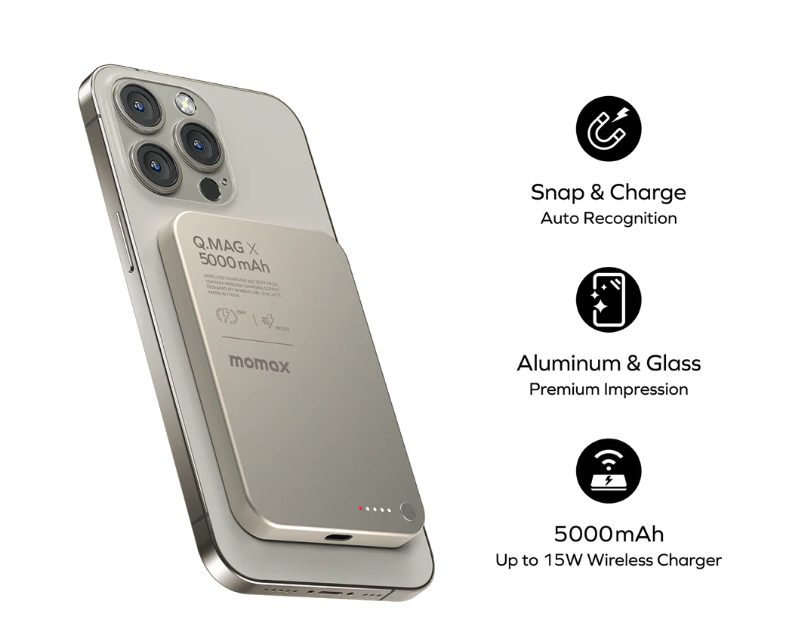 Q.Mag X Magnetic Wireless Power Bank 5000mAh - Gen 2